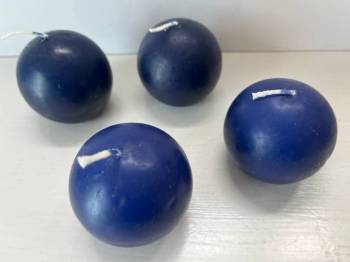 Ball candle,dark blue, package of 4