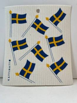 Swedish Flag Design on Dishcloths