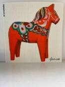 Red Dala Horse Design on Dishcloth