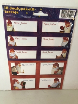 Hyvaa Joulua, Finnish Merry Christmas Labels