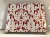 Red and White Dala Horse Note Cards