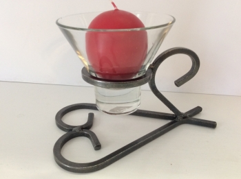 Danish Wrought Iron Heart Candleholder