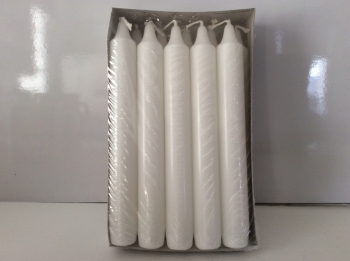Package of Ten White Tapers