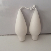 Bulb candles, white, package of 2