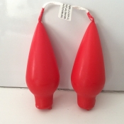 Bulb candles, red, package of 2