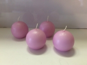 Ball candle, pink, package of 4