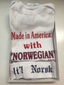 Made in America with Norwegian Parts Onesie and Hat