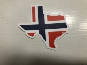 Texas and Norwegian Flag Decal