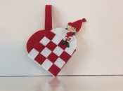 Woven Heart With Nisse/Tomte/Tonttu