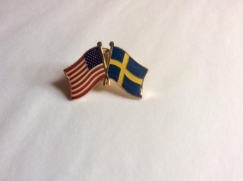 USA and Sweden-Lapel Pins with Crossed Flags
