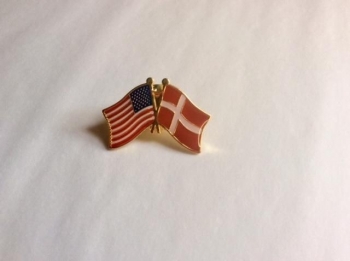 USA and Denmark-Lapel Pins with Crossed Flags