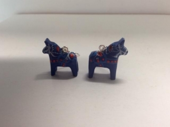Dala Horse Earrings in Blue