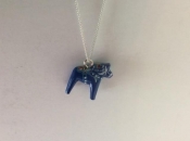 Dala Horse Necklace in Blue