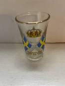 Shot/Snapps Glass with Swedish Flag and Crest