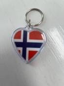 Heart Key Ring with Norwegian Flag
