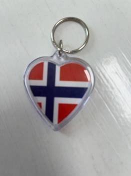 Heart Key Ring with Norwegian Flag