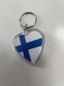 Heart Key Ring with Finnish Flag